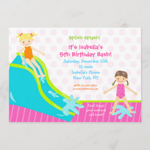 Birthday-uitnodigingen waterpartij kaart