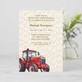 Birthday-uitvindingen van Red Tractor Kaart (Staand voorkant)