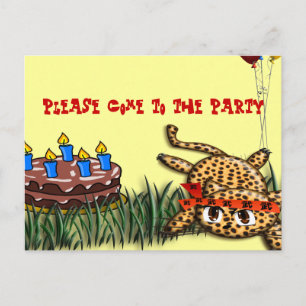Birthday - uitvindingen van Ultra Cute Leopard Saf Uitnodiging Briefkaart
