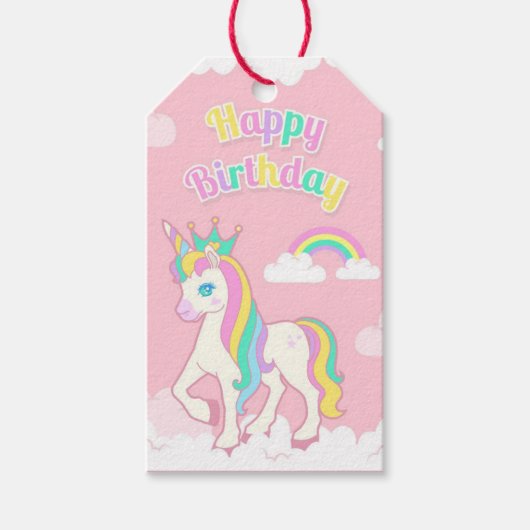 Birthday Unicorn Cadeaulabel (Voorkant)