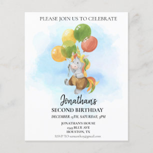 Birthday Unicorn met Waterverf van ballonnen