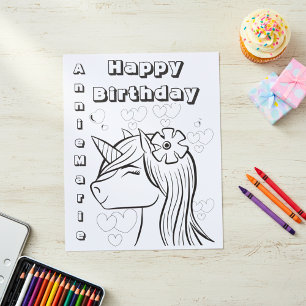 Birthday Unicorn - Papier voor gepersonaliseerde k Flyer