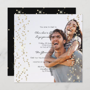 Birthday Verloving Spark Foto Confetti Champaigne Kaart