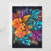 Birthday | Vet Neon Tropisch gebladerte Kaart (Achterkant)