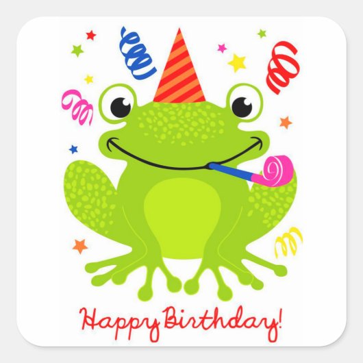 Birthday Vierkante Sticker (Voorkant)