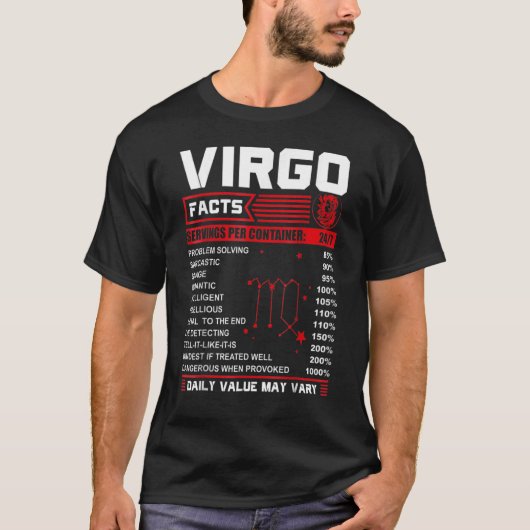 Birthday Virgo Facts T-shirt (Voorkant)