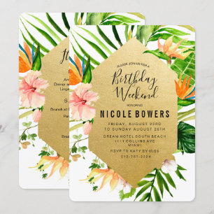 Birthday Weekend Itinerary Uitnodiging