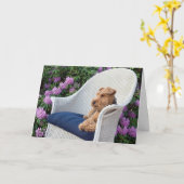 Birthday Welsh Terrier op voorzitter Kaart (Gele Bloem)