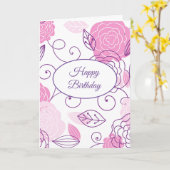 Birthday Wenskaart Kaart (Gele Bloem)