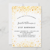 Birthday white glitter elegant kaart (Voorkant)