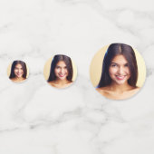 Birthday white gold glitter stof foto naam confetti (Voorkanten)