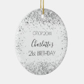 Birthday white Silglitter bevriende vrienden Keramisch Ornament (Rechts)