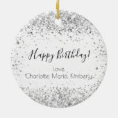 Birthday white Silglitter bevriende vrienden Keramisch Ornament (Achterkant)