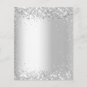 Birthday white Silver Glitter budgetuitnodiging Flyer (Achterkant)