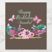 Birthday Wijn Etiket (Enkel label)