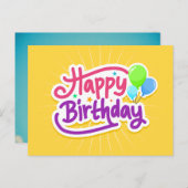 Birthday wil briefkaart (Voorkant / Achterkant)