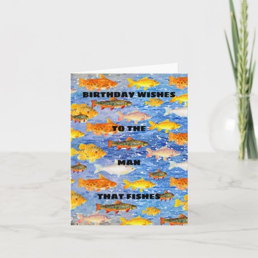 Birthday wil het man dat vist. Verjaardag Notitiekaartje (Voorkant)