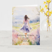 Birthday wil mijn nichtje Kaart (Gele Bloem)