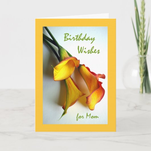 Birthday wil moeder Mango Calla Lilies Kaart (Voorkant)