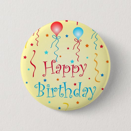 Birthday wil - Pin-knop Ronde Button 5,7 Cm (Voorkant)