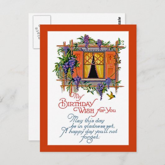  Birthday Wish Briefkaart (Voorkant / Achterkant)