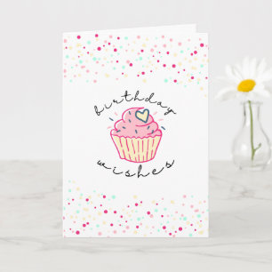 Birthday Wish   Cute Cupcake Kaart