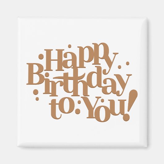 Birthday wish message kalligrafie magneet (Voorkant)