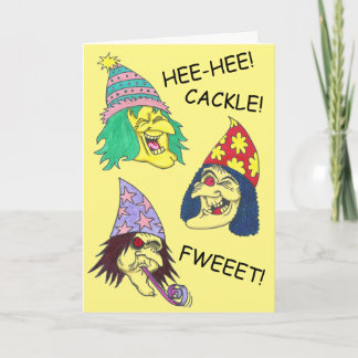 BIRTHDAY WITCHES grappig vreemd wenskaart Kaart