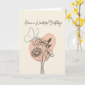Birthday with Butterfly Kaart (Gele Bloem)