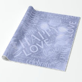 Birthday Word Cloud Daughter Blue ID272 Cadeaupapier (Uitgerold)