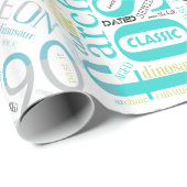 Birthday Word Cloud N90 Blue ID266 Cadeaupapier (Rol Hoek)