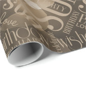 Birthday Word Cloud Son Mocha ID272 Cadeaupapier (Rol Hoek)