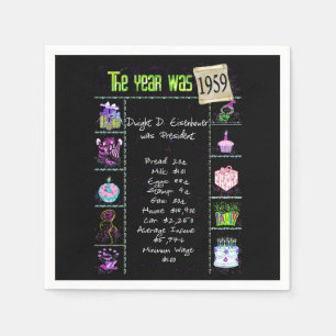Birthday Year 1959 Party Paper Napkin Servet