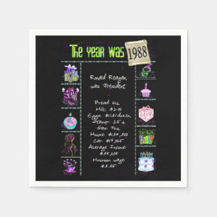 Birthday Year 1988 Party Paper Napkin Servet