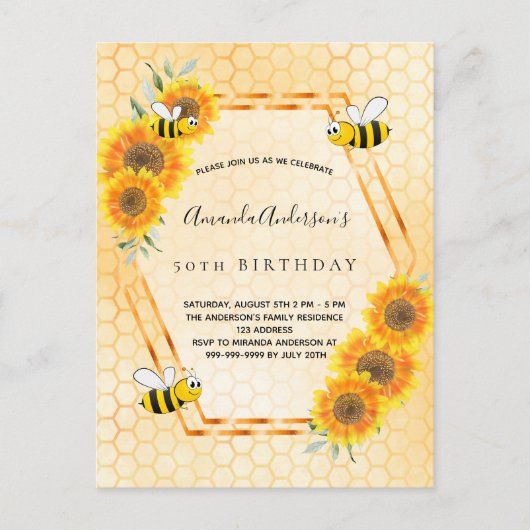 Birthday yellow rustige sunflower briefkaart (Voorkant)