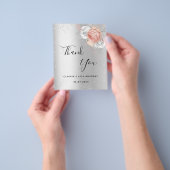 Birthday zilver roos goudbloem Dank je wel Flyer (Hand)
