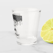 Birthday zwarte glitter drift naam shot glas (Rechts)