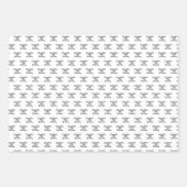 Birthday zwarte witte naammanuscriptminimalisator inpakpapier vel (Voorkant 3)