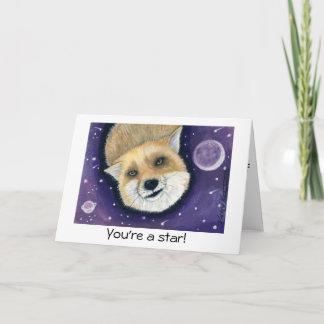 Birthdaykaart voor ruimtevos kaart