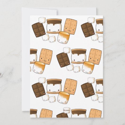 Birthdays is leuker voor vrienden marshmallow kaart (Achterkant)