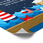 Birthestatistieken van de Nautical Boy Monkey Red  Poster (Hoek)