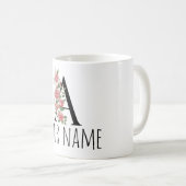 BirthFlower Monogram Letter  Name Mug (Devant droit)