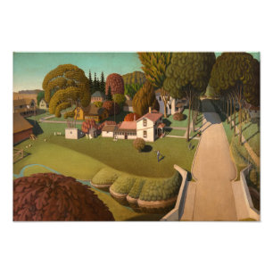 Birthplace Of Herbert Hoover, 1931 by Grant Wood Foto Afdruk