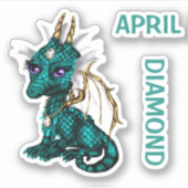 Birthstone Baby Dragon April Diamond Sticker (Voorkant)