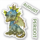 Birthstone Baby Dragon August Peridot Sticker (Voorkant)