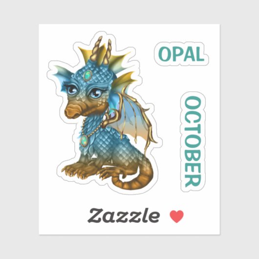 Birthstone Baby Dragon Okal Sticker (Vel)