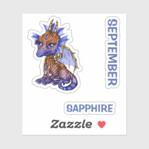 Birthstone Baby Dragon September Sapphire Sticker