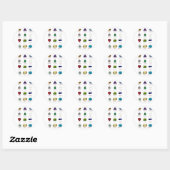 Birthstone Chart Ronde Sticker (Vel)