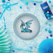 Birthstone Dragon: Aquamarine Papieren Bordje (Feest)