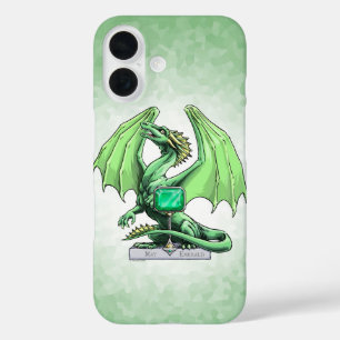 Birthstone Dragon: Emerald Hoesje-Mate iPhone iPhone 16 Hoesje